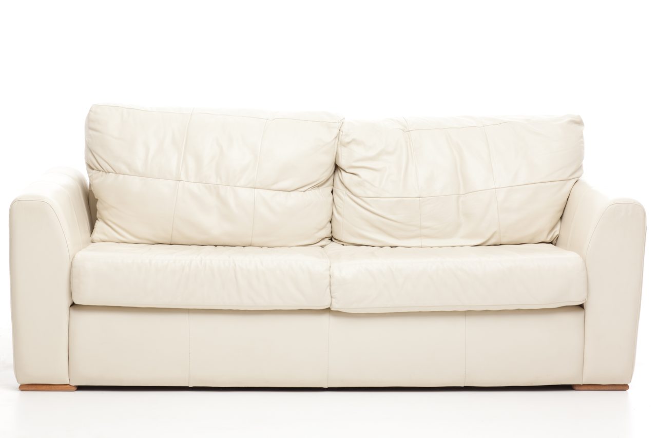 Sofa Kulit Krem 3 Dudukan